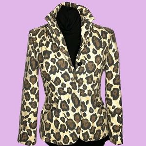 Awesome Italian Leopard Print Blazer by Blue Les Copains - 42 Italian/ Size 6